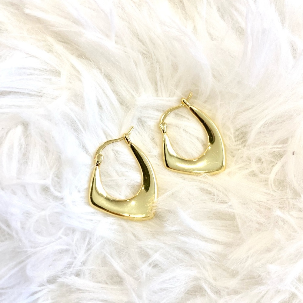 Geometric Hoop Earrings | 925 Sterling Silver Post | Minimalist Jewelry